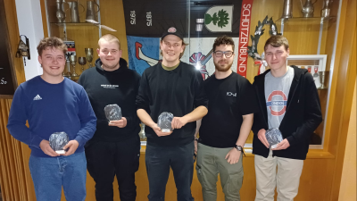 Küttiger Jungschützen werden ausgezeichnet an der DV 2025 des BSV Aarau.